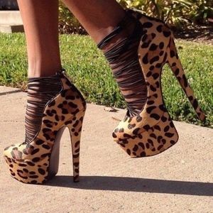 cheetah print platform heels